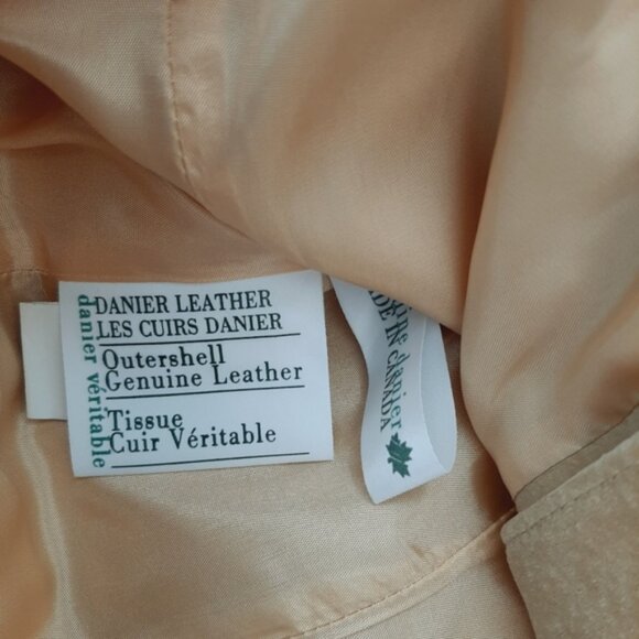 DANIER 100% Genuine Suede Leather Vest Button Down Cream Beige Sz S - Picture 14 of 14